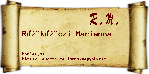 Rákóczi Marianna névjegykártya